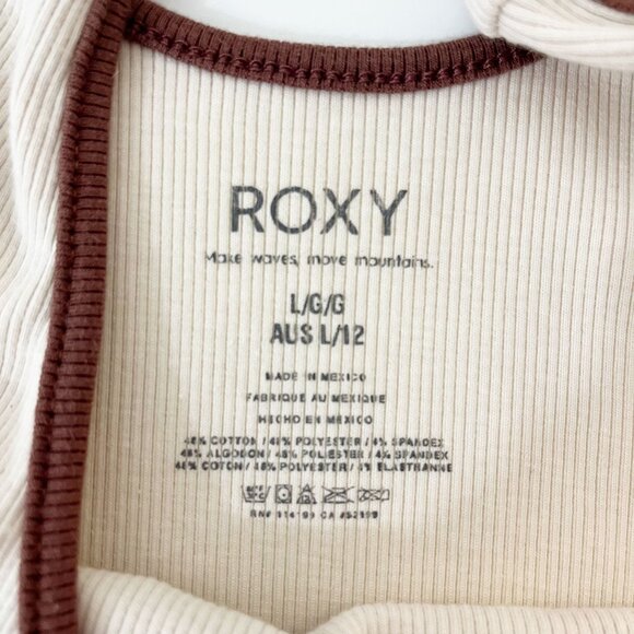 Roxy I Heart Surfer Boys Logo Spell Out Ribbed Tank Top Crop Top - Size Large - Picture 3 of 5